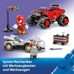 LEGO Sonic the Hedgehog Silvers Auto Vs. Knuckles' Monstertruck – Kinderspielzeug mit 2 Flitzern und 2 Minifiguren – Geschenk für Jungen und Mädchen ab 8 Jahren – Sonic Fanartikel für Gamer – 77118