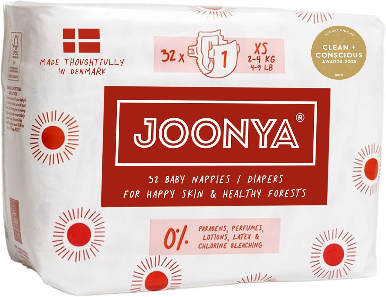 Babywindeln, Größe 3M (4-8 kg) – 1 Beutel mit 28 Stück – Keine Schadstoffe, umweltfreundlich, sehr saugfähig, für den Nachtgebrauch geeignet, ultradünn und weich – Hergestellt in Dänemark