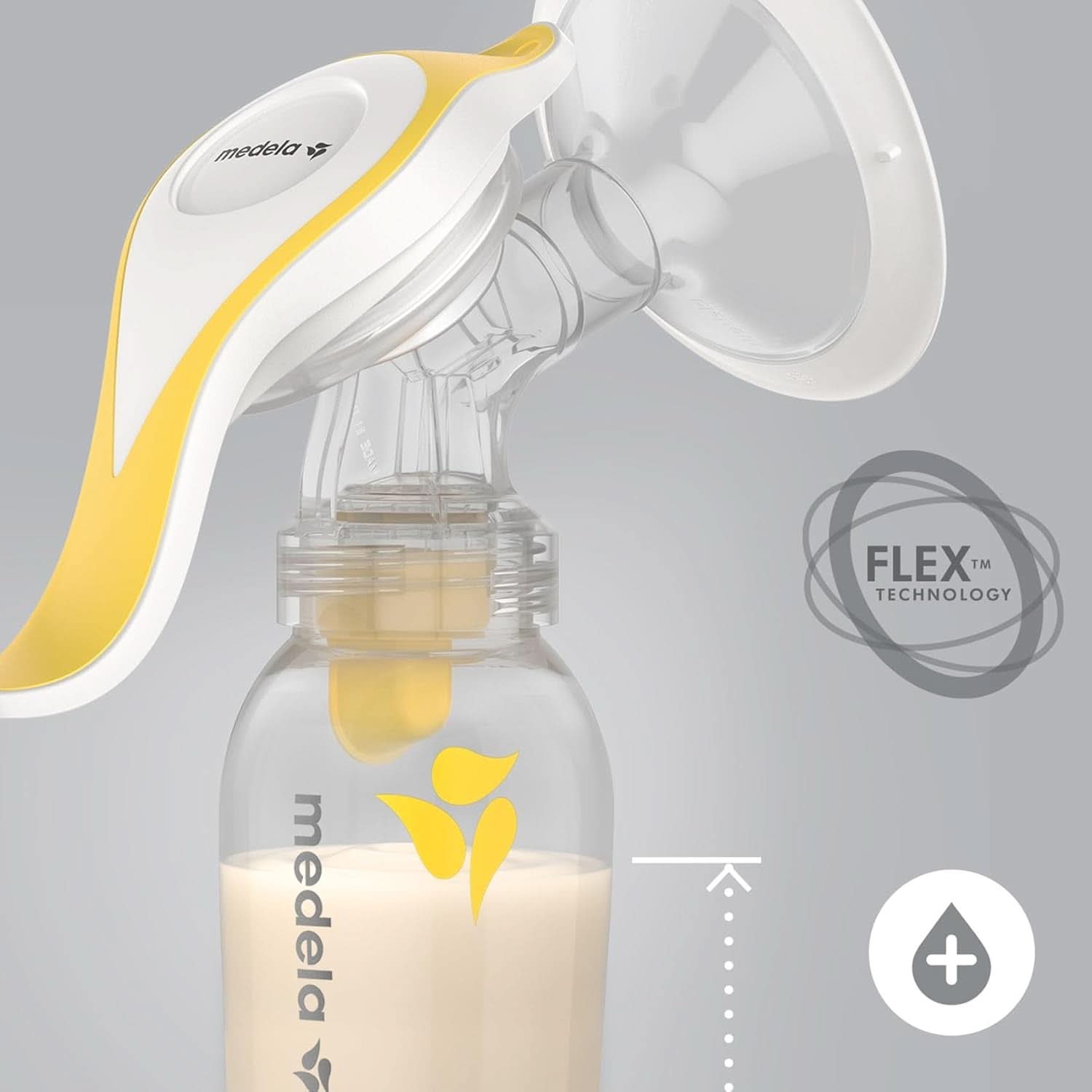 Manuelle Milchpumpe Medela Harmony – Kompaktes Schweizer Design mit Personalfit Flex-Schutzschilden und Medela 2-Phase Expression-Technologie. Zubehör Essen und Stillen Bebe Naty Shop