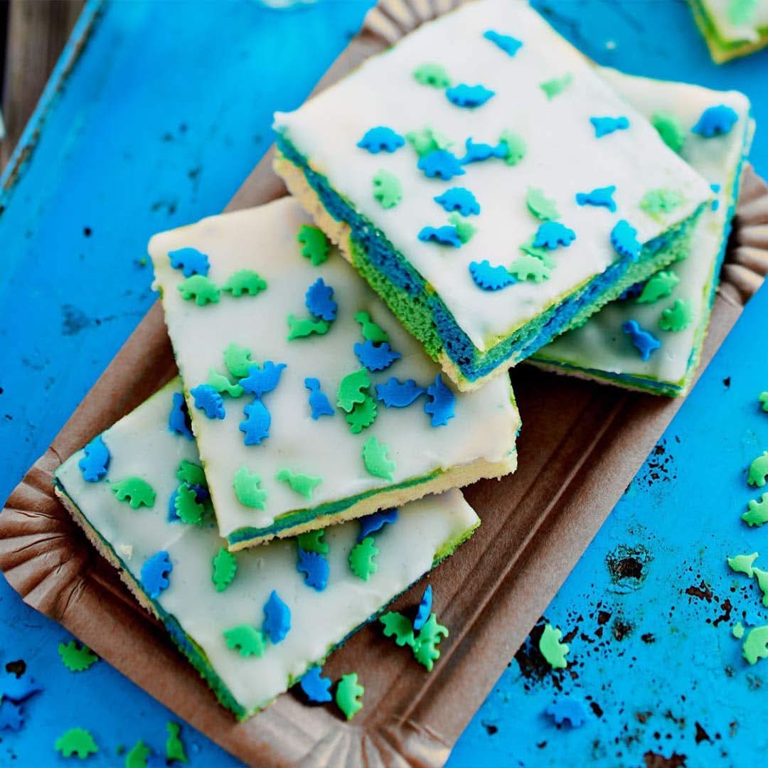 RUF Dinolino Cake, Tricolor-Blechkuchen mit Zitronengeschmack, 850 Gramm Sprinkles Naty Shop