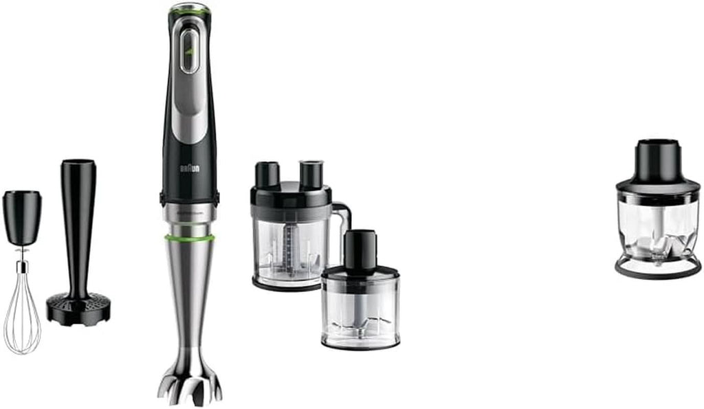 Braun Multiquick 9 MQ 9147X – 5-In-1 Stabmixer Mit Standmixer-Aufsatz, Zerkleinerer, Kartoffel- & Gemüsestampfer & Schneebesen, Stufenlose Geschwindigkeitseinstellung, 1200 W, Schwarz/Edelstahl Bucatarie Naty Shop Bundle Mit Zerkleinerer Aufsatz Mqs 200 Bk 5-In-1 Inkl. Küchenmaschinen-Aufsatz