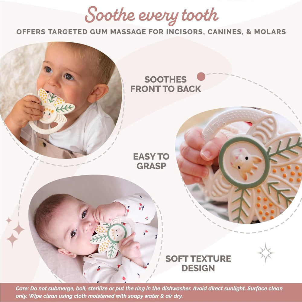 Girafa Sophie - Inel de dentiție cu o mie de frunze Girafa Sophie – Jucărie de mestecat – Cauciuc – Diverse texturi – Pentru copii de la 0 luni