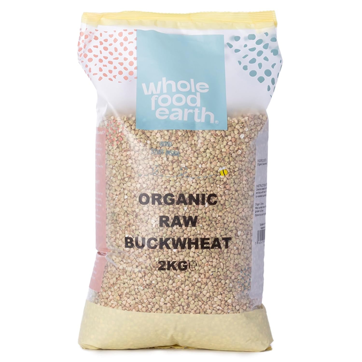 Wholefood Earth Bio-Buchweizen – 3 kg – gentechnikfrei – vegan – reich an Ballaststoffen – aus kontrolliert biologischem Anbau