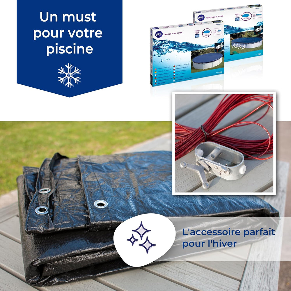 Gre CIPROV501 – Winterplane für ovale Pools 500 x 300 cm, schwarze Farbe