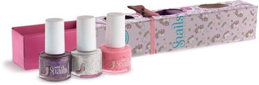 Snails Kids Nagellack-Geschenkset 510409, Mini-Einhorn, 3 x 5 ml, auf Wasserbasis, waschbar, sicher, vegan