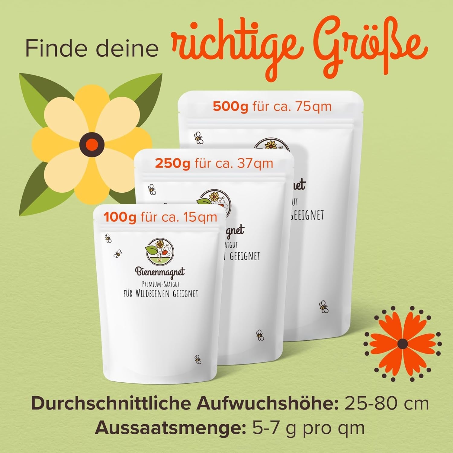 100 g Premium-Wildblumensamen für eine farbenfrohe Blumenwiese – lebendige und nektarreiche Blumensamenmischung für Bienen und Schmetterlinge (inklusive kostenlosem E-Book)