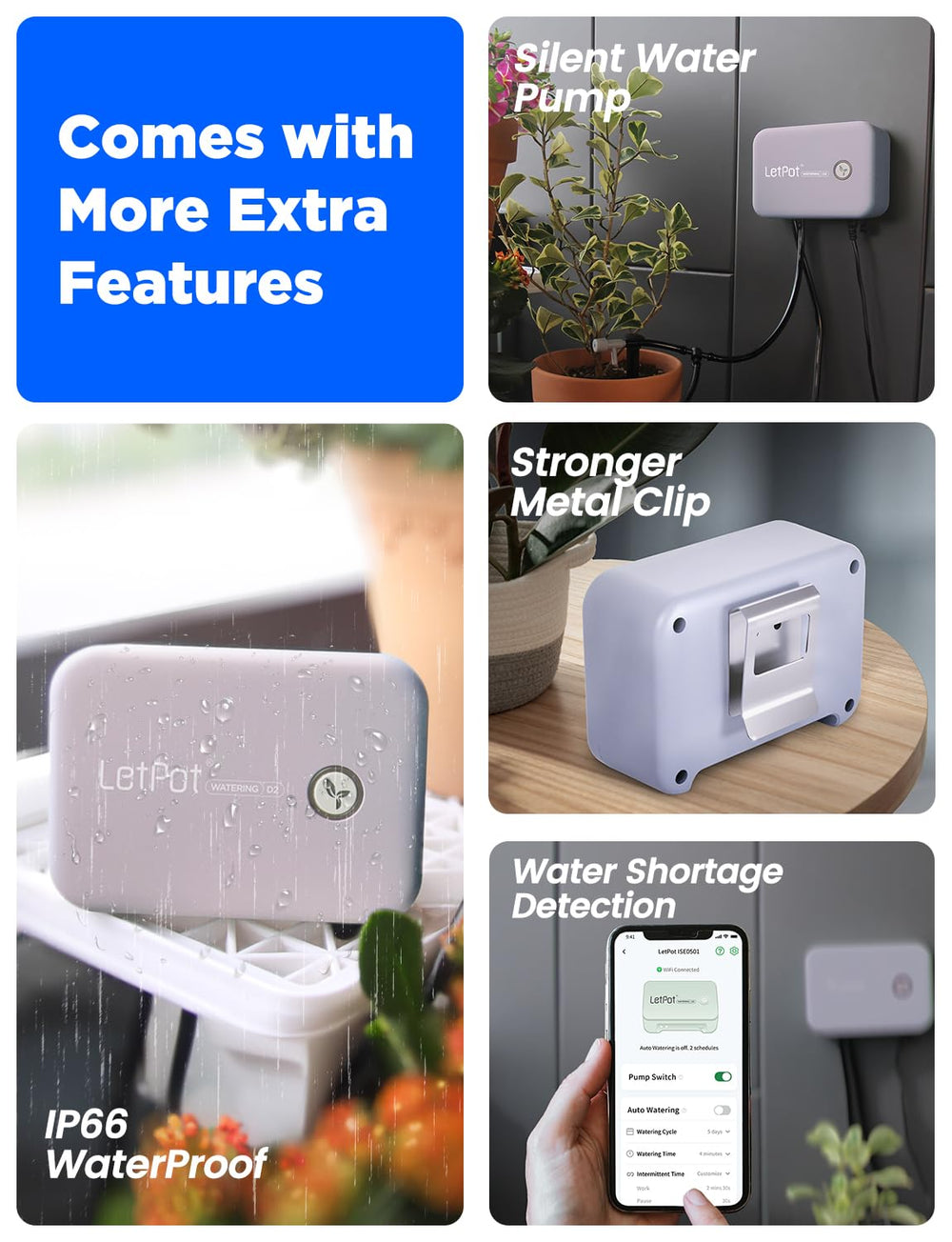 WiFi Automatisches Bewässerungssystem für den Innenbereich, Bewässerungssystem mit App-Fernbedienung für 10 Topfpflanzen, automatisches Tropfbewässerungsset, Bewässerung von Zimmerpflanzen (Grau) (Grau, Gen-3)