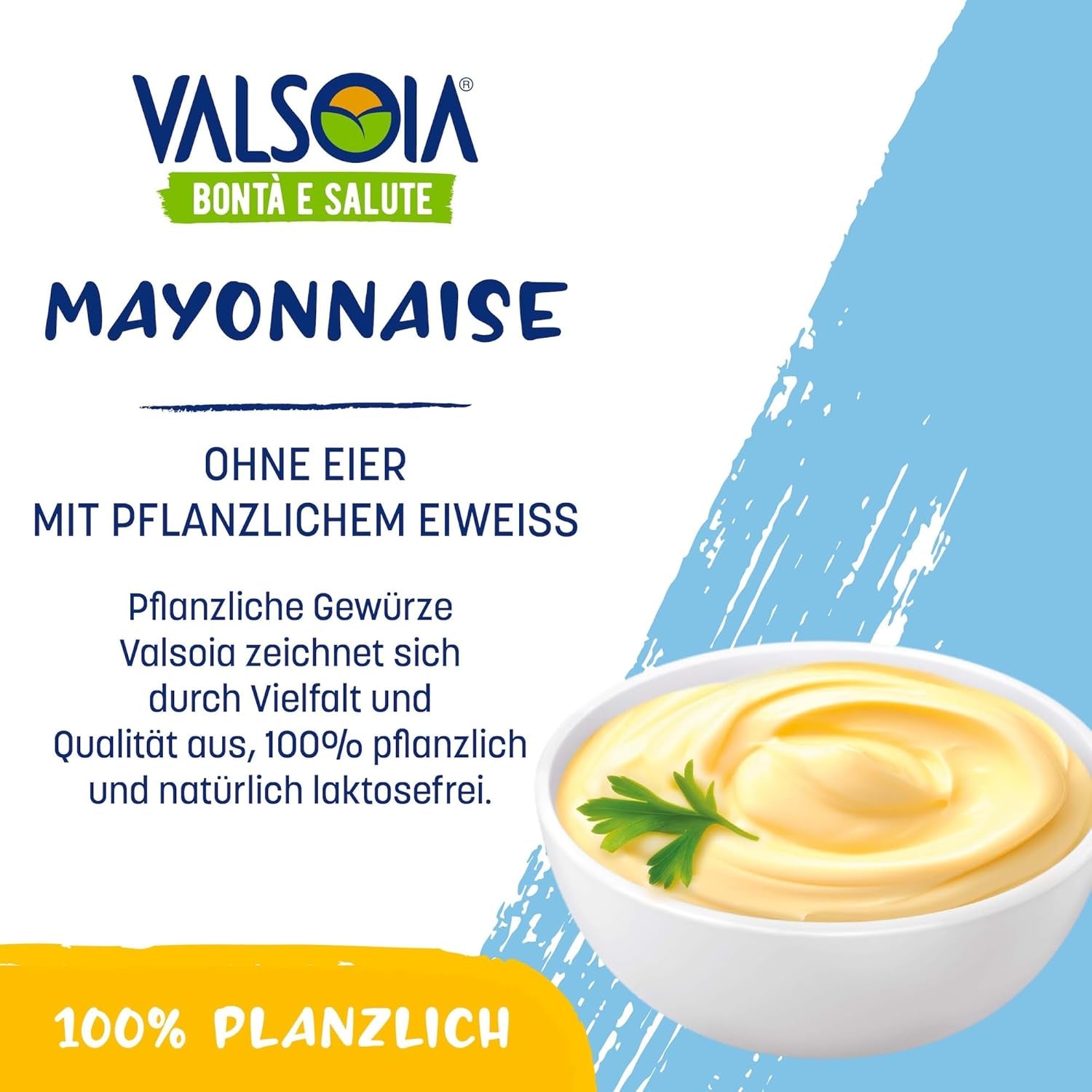 Eifreie Soja-Mayonnaise auf pflanzlicher Basis, ideal für Veganer und Vegetarier, vielseitig in der Küche einsetzbar, 4 x 150 ml
