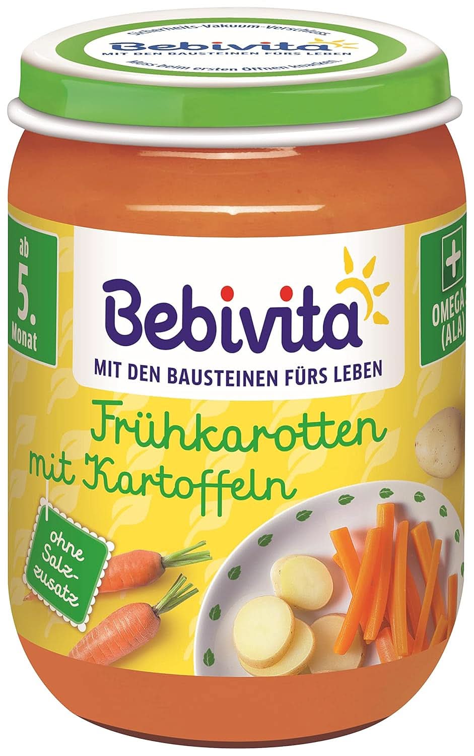 Menüs ab dem 5. Monat Makkaroni mit Tomatensauce und Gemüse, Packung 6 (6 x 190g) Mutter und Kind Naty Shop 190 G (1. Packung) Frühkarotten Mit Kartoffeln