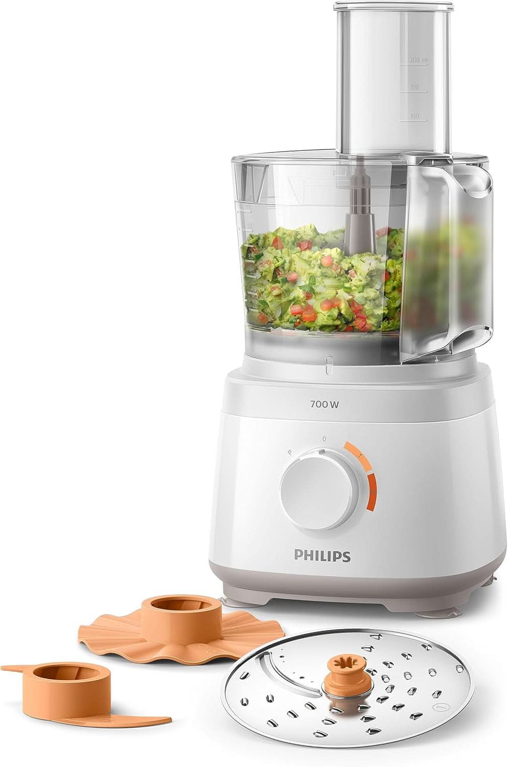 Philips Kompakte Küchenmaschine – 850 W, 31 Funktionen, 2,1-Liter-Behälter, Powerchop, Edelstahlklinge (HR7530/10) Kitchen Naty Shop 700 Watt, 16 Funktionen