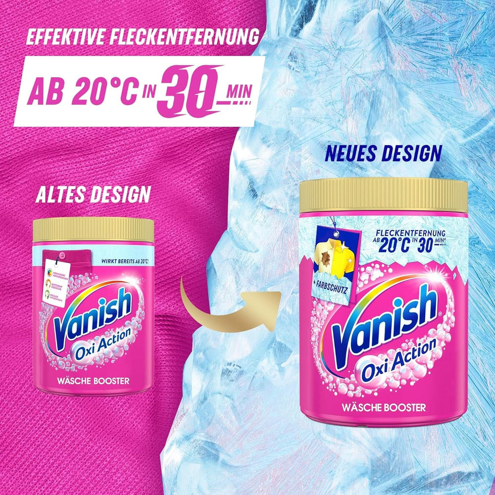 Vanish Oxi Action Powder Pink – 1,125 kg – chlorfreies Fleckenentfernungs- und Wäscheverbesserungspulver – für farbige Wäsche. Waschmittel Naty Shop