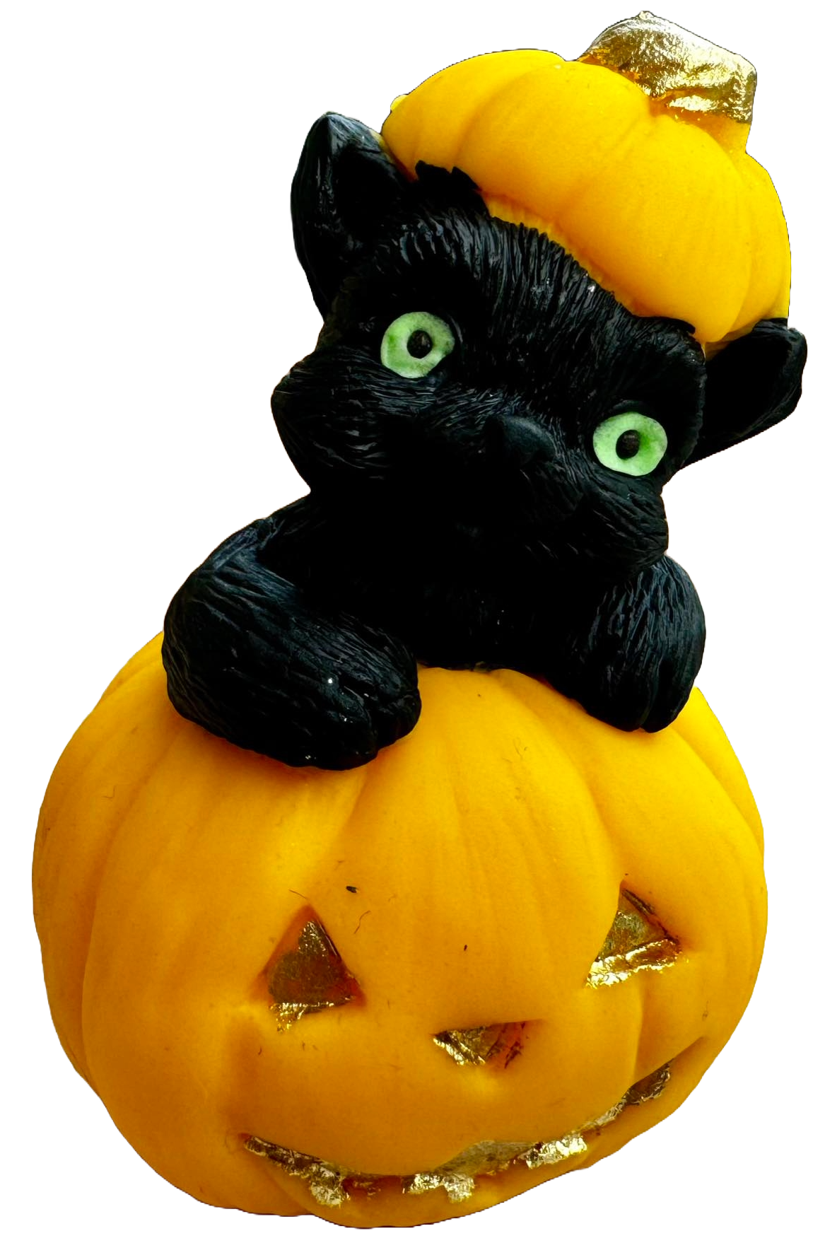 Essbare Zuckerpaste-Dekoration, Kürbis und schwarze Katze für Halloween-Zuckerpaste-Dekorationen Naty Shop