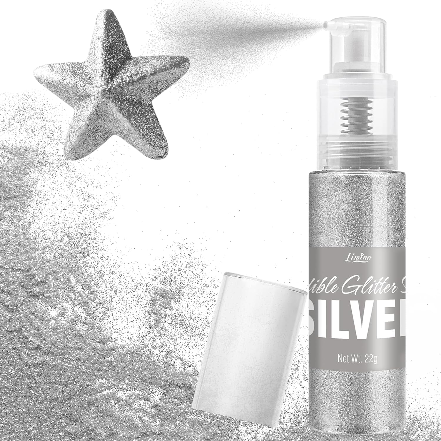Spray cu sclipici comestibil - 22G sclipici alimentar, pudră cu sclipici comestibilă pentru băuturi, decorațiuni tort, macaroane - pudră cu sclipici colorant alimentar, sclipici comestibil pentru cocktailuri, brioșe (roz)