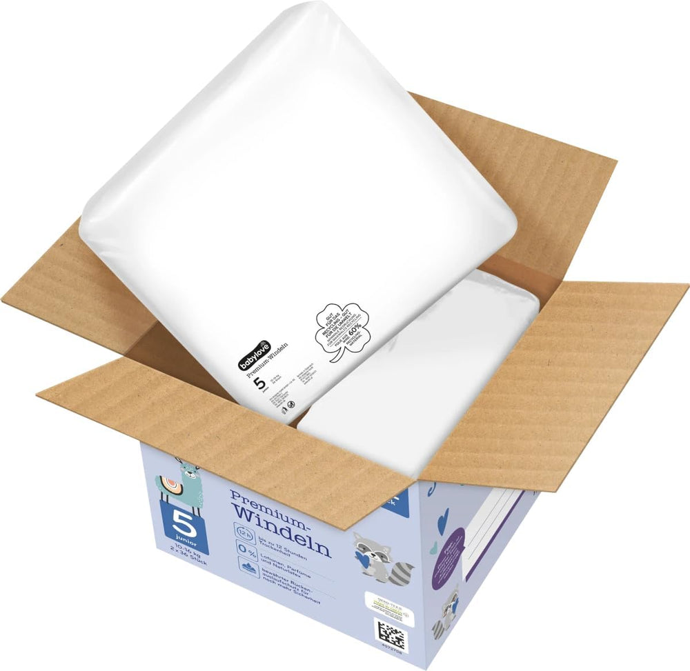 Windeln Premium Active Plus, Größe 5, Junior 12-25 kg, Jumbo-Packung, 2 x 36 Stück, 72 Stück