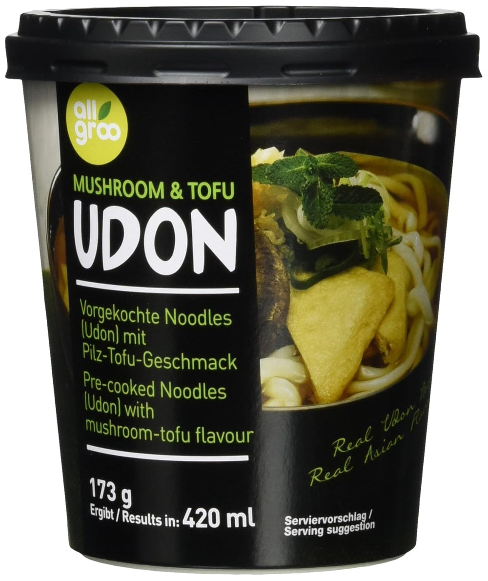 Allgroo Udon Cup Instant-Nudeln – geschmackvolle würzige Meeresfrüchte-Udon-Suppe – schnelle Zubereitung (1 x 173 g)