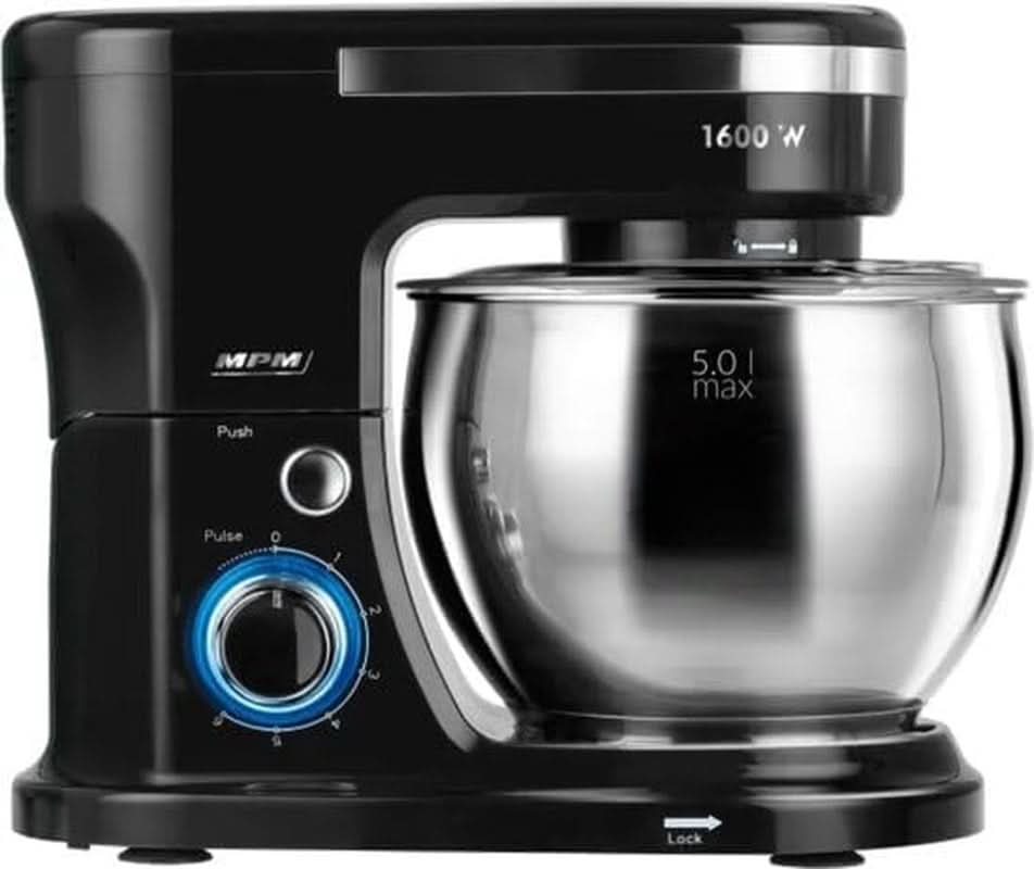 MPM - Planeten-Küchenmaschine Mit 2 Rührschüsseln 4 & 5 Liter - 1600W Küchenmaschine - Schwarz Mama si Copilul Naty Shop