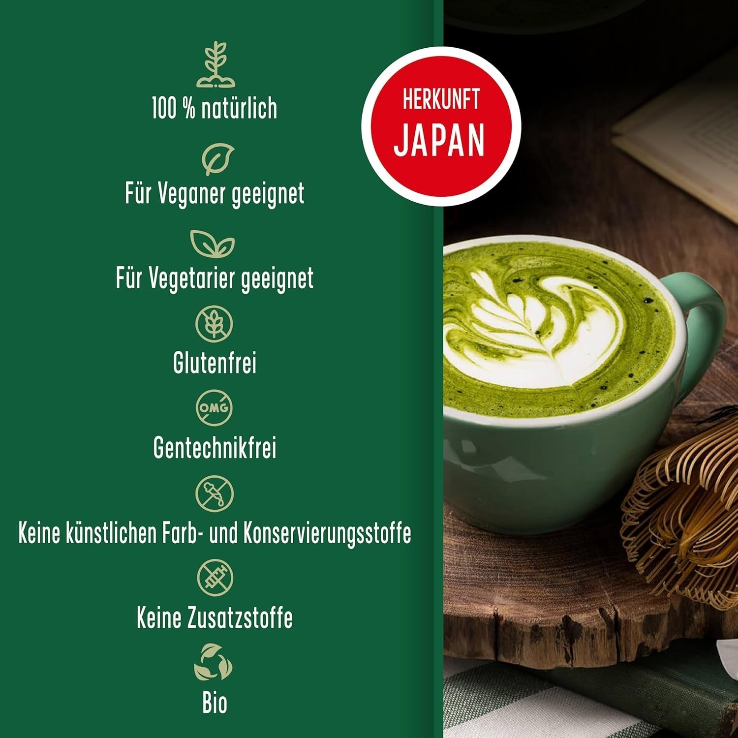 Ceai Matcha japonez certificat. 100 de cutii, calitate ceremonială. 100 de stickuri individuale pentru transport ușor. Pudră Matcha 100% naturală. Reducător, detoxifiant și antioxidant. (100 stickuri