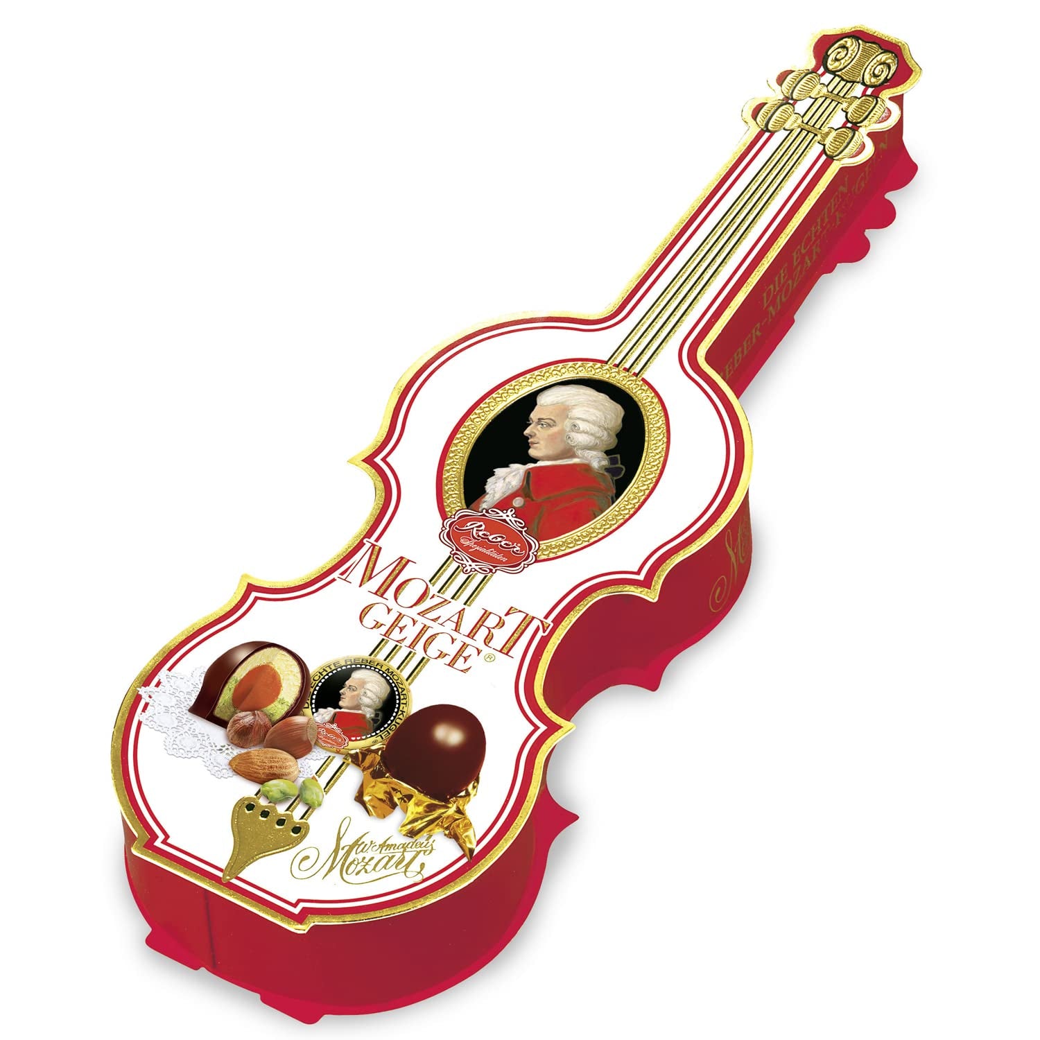 Reber Mozartkugeln mit Zartbitterschokolade, 6er Pack mit Marzipan und Nougat, vegan – 1 x 120 g