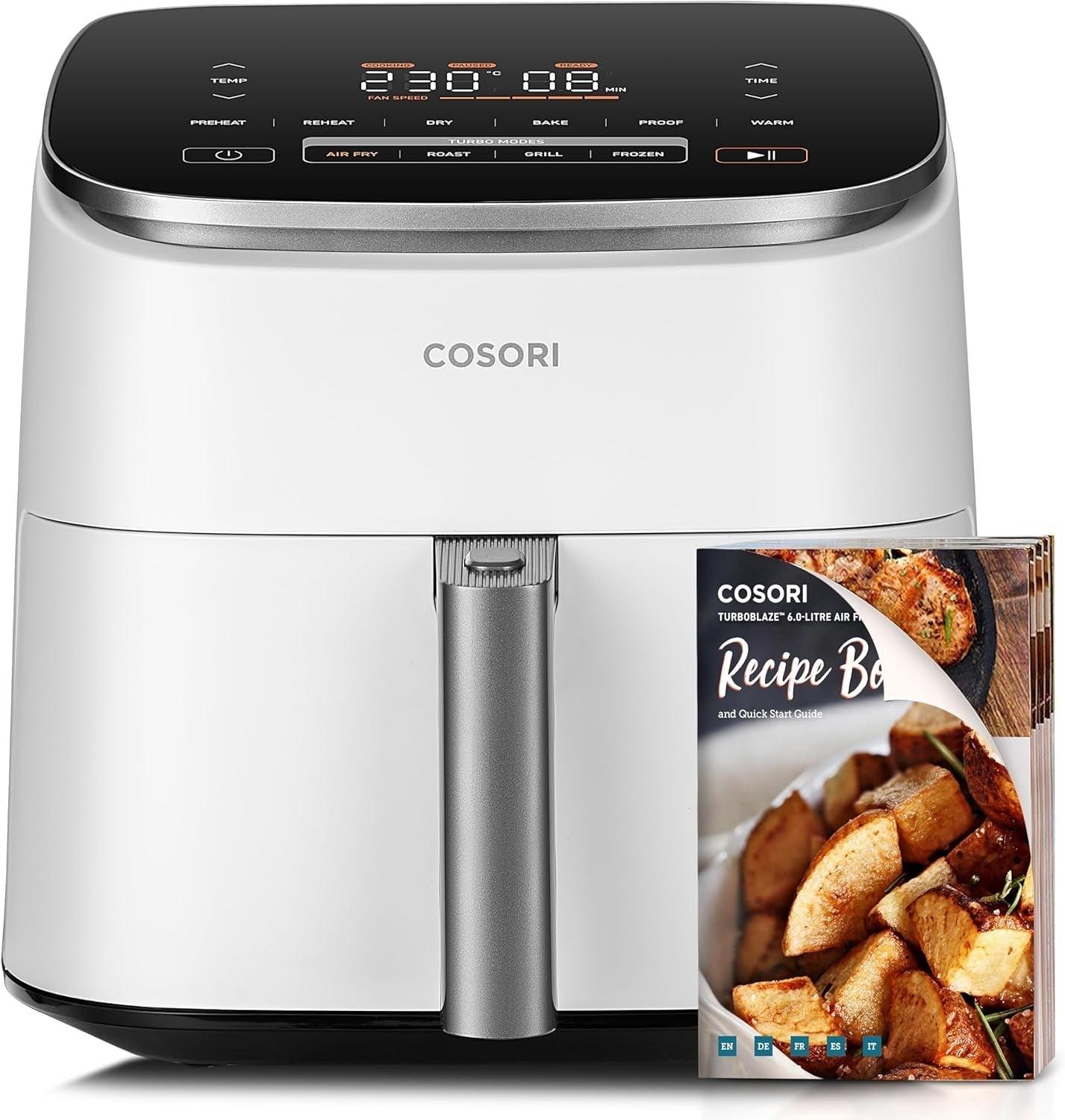 Cosori Turboblaze Heißluftfritteuse Airfryer, 9-in-1, 6 Liter, leise Haushaltsgeräte Naty Shop White Turboblaze