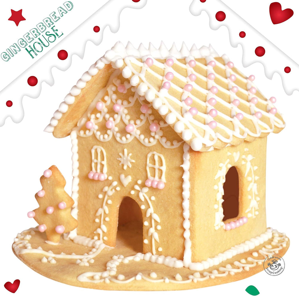 ScrapCooking 3975 Formă de biscuiți în formă de căsuță de turtă dulce, oțel inoxidabil, multicolor, 26,5 x 20 x 4 cm