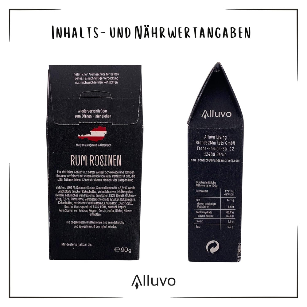 Genuss Set Mit Tee, Rosinen Mit Aroma Schokolade & Gewürzsalz - Geburtstagsgeschenk Für Frauen & Männer, Hochwertiges Geschenkset Mit Karte, Muttertag Geschenkbox Als Besondere Geschenkidee