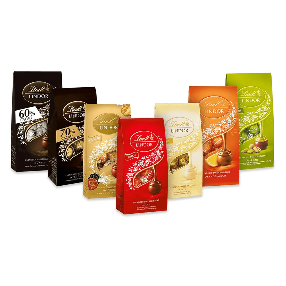 Lindt Schokoladen-Pralinen-Geschenkset | 477g | 5 Schachteln Lindt Pralinen in den Varianten: Exquisit, Mini Praliné, LINDOR Geschenk, Kleines Dankeschön, Von Herzen | Pralinengeschenk | Schokoladengeschenk