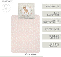 Lenjerie de pat fete, Bambi, 100% bumbac Lenjerie de pat - copii Naty Shop