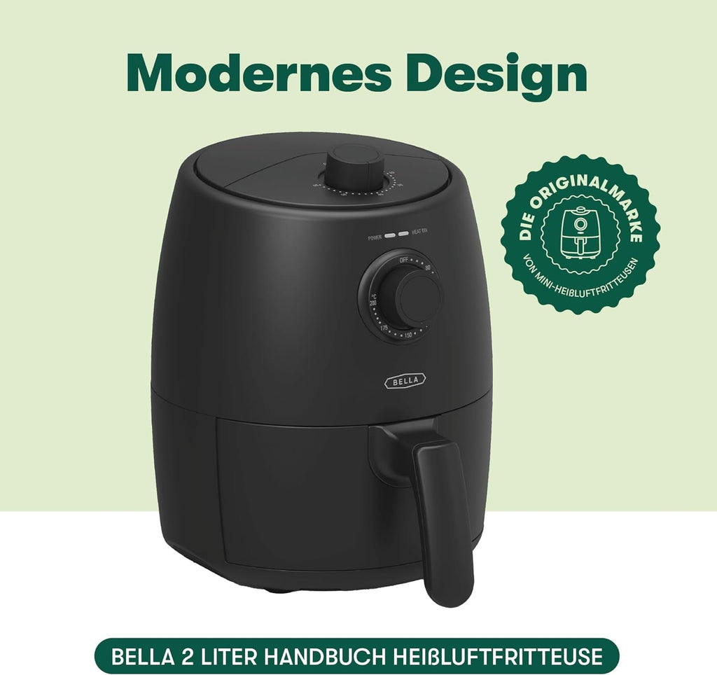 BELLA Hot Air Fryer 1.9L, 5-In-1 Compact Multi-Cooker, acoperire neaderentă, coș sigur pentru mașina de spălat vase Electrocasnice Naty Shop