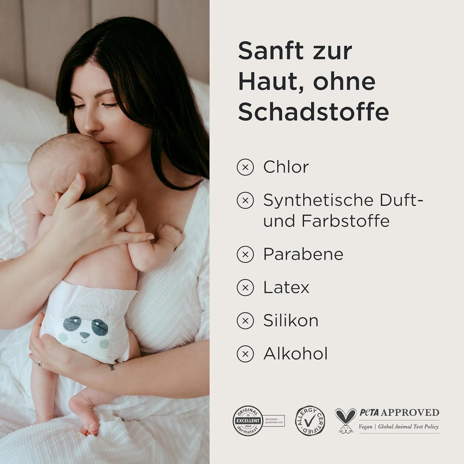 Kit & Kin Premium-Windeln, Größe 4 (9–14 kg), 128 Stück, pflanzlich und hypoallergen, zuverlässiger Auslaufschutz, vegan und frei von Tierversuchen