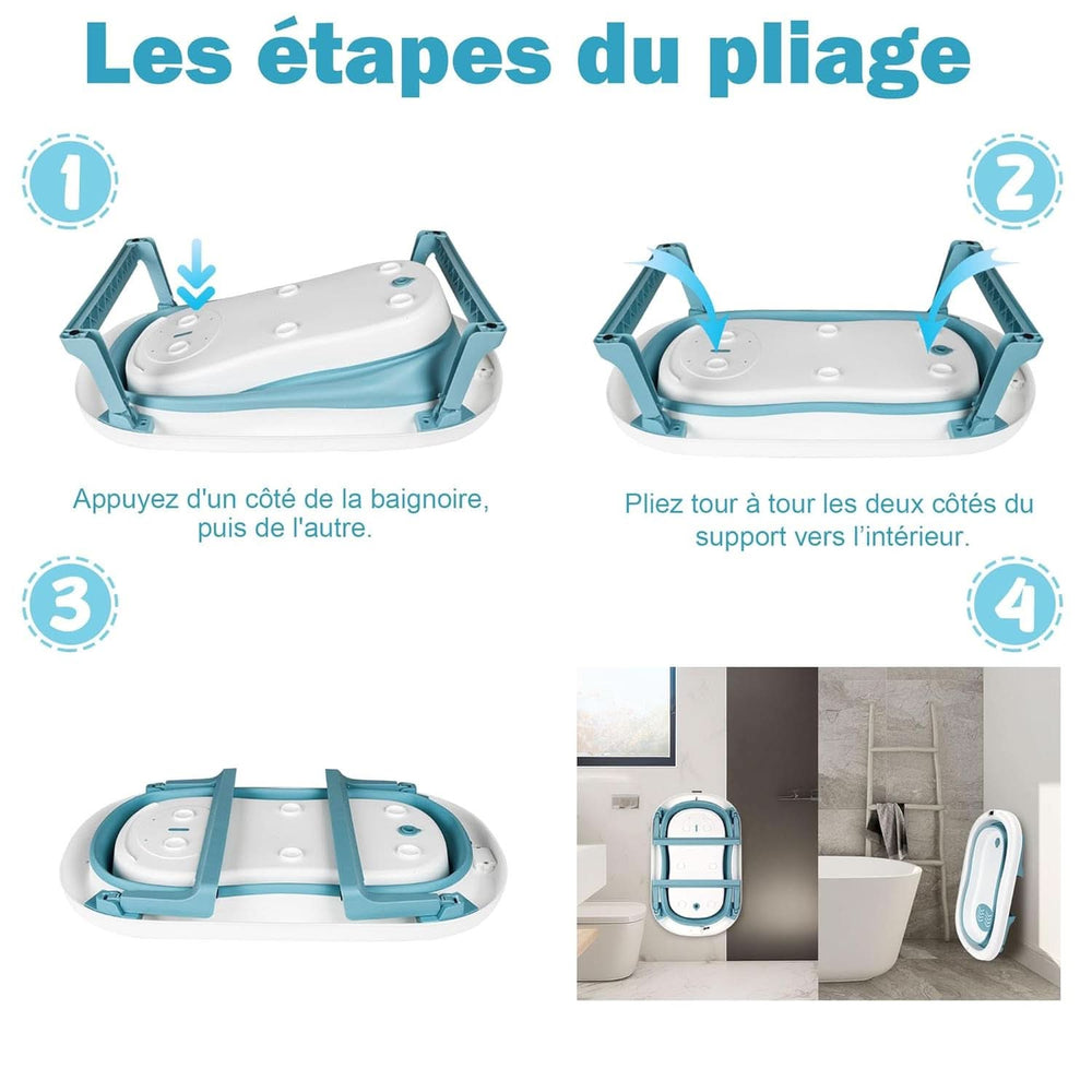 Einesin Große XXL-Faltwanne für Babys mit integriertem Thermometer Mutter und Kind Naty Shop