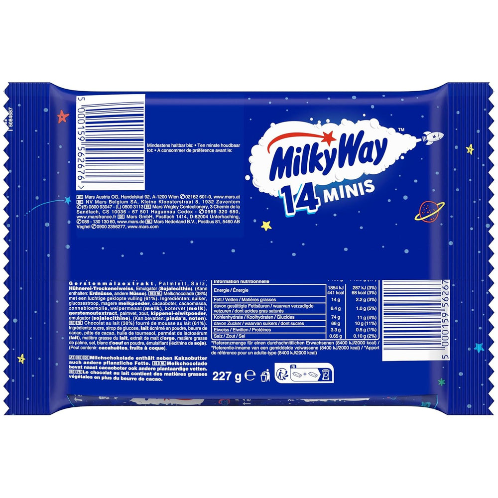 Mini-Schokoladenpackung, Mini-Schokoriegel mit Nougat-Creme-Karamell, 227 g, Schokoladen-Geschenkidee, große Schokoladenpackung