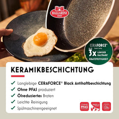 Ledro Bratpfanne, 24 cm, Aluminium, induktionsgeeignet, Antihaft-Keramikbeschichtung, Thermopoint, Made in Italy, beige Töpfe und Pfannen Naty Shop