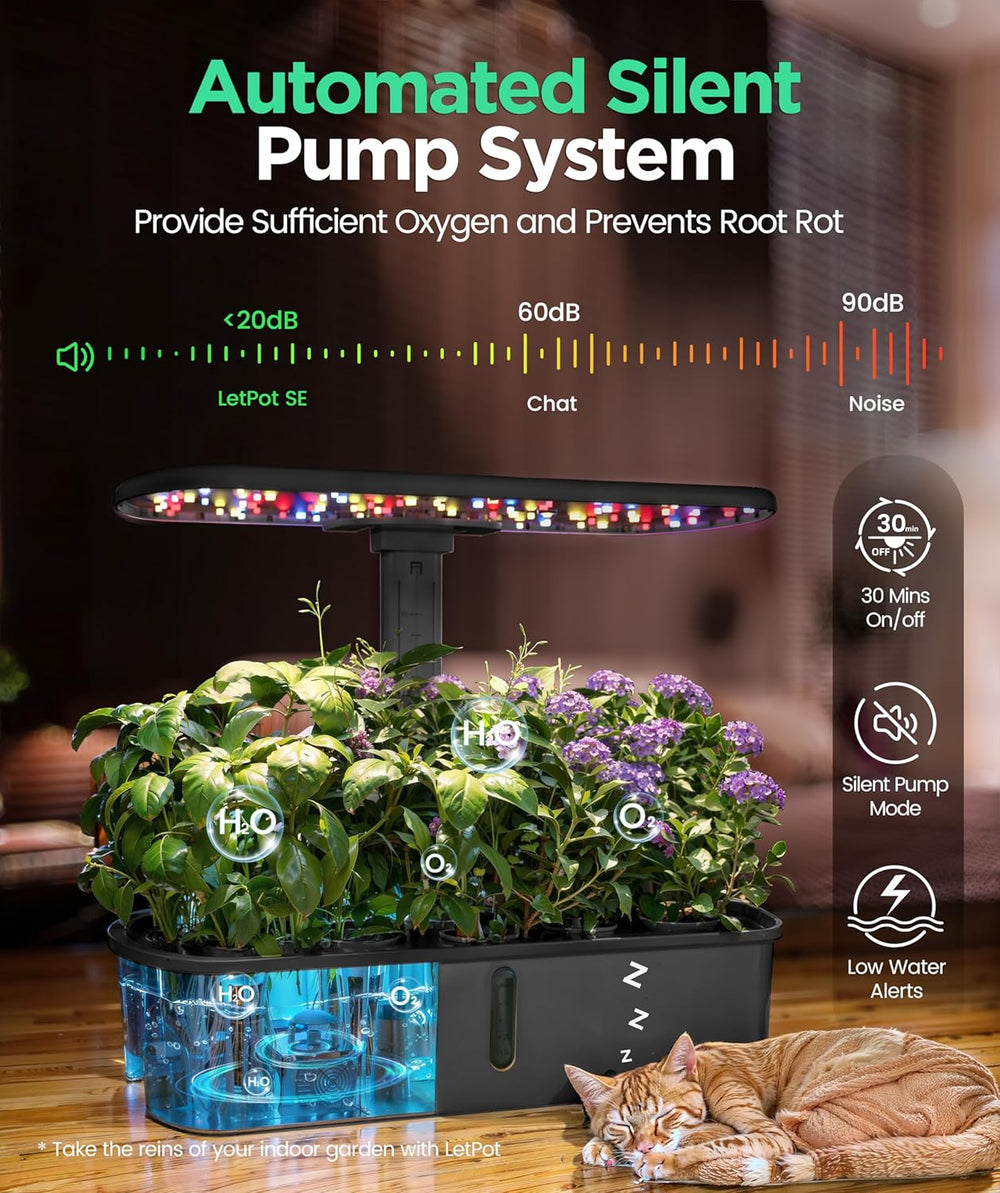 LPH-Air Hydroponic Grow Systems Kits WiFi gesteuert durch App 24W Smart Indoor Garden Grow Light Vollspektrum 10 Kapseln Pflanzgefäß Indoor Gardening Geschenkset