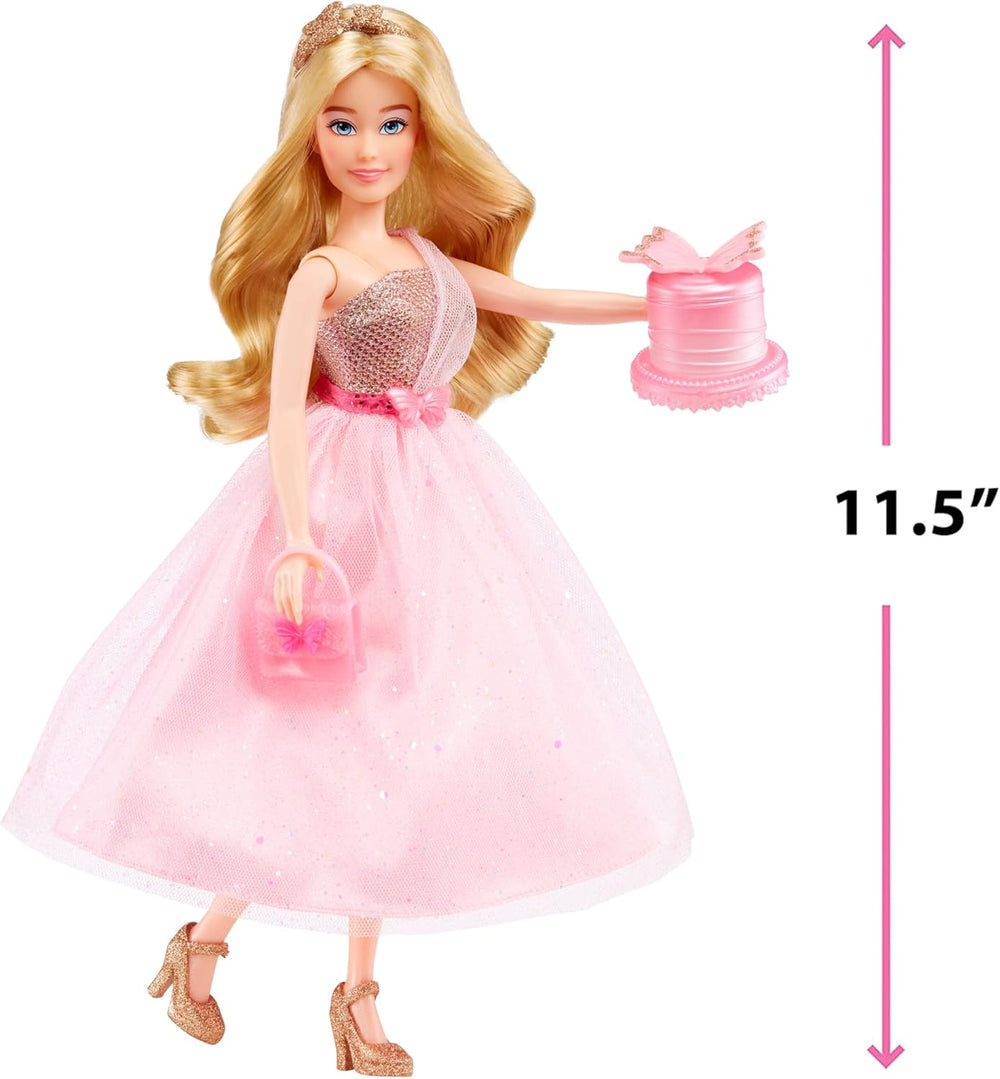 MGA's Dream Ella Let's Celebrate Puppe - ARIA - 29 cm große Blonde Party Modepuppe - Rosa & Gold Glitter Konfettischmetterlinge - 5 Accessoires - Für Sammler & Kinder ab 4 Jahren