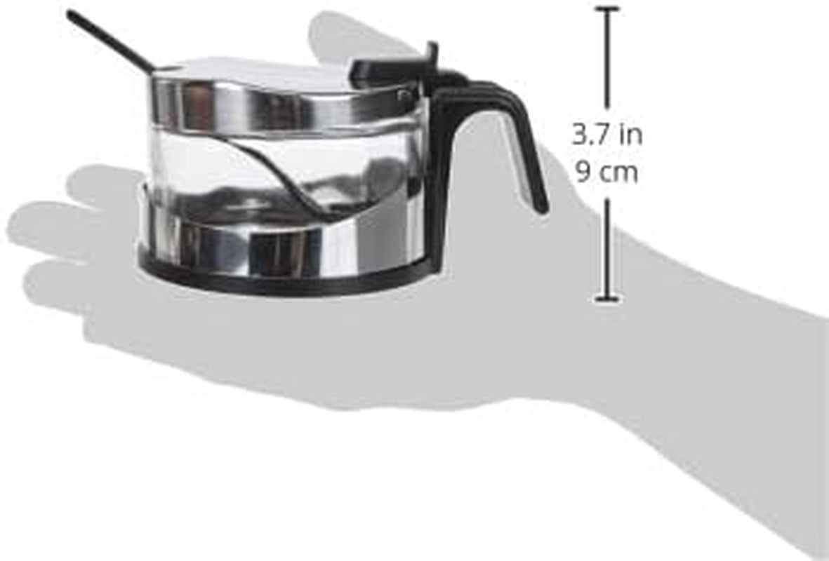 Zahărniță Clasica, 250 ml, cu lingură, oțel inoxidabil, argintiu/transparent, 13 x 10 x 9 cm, 2 bucăți
