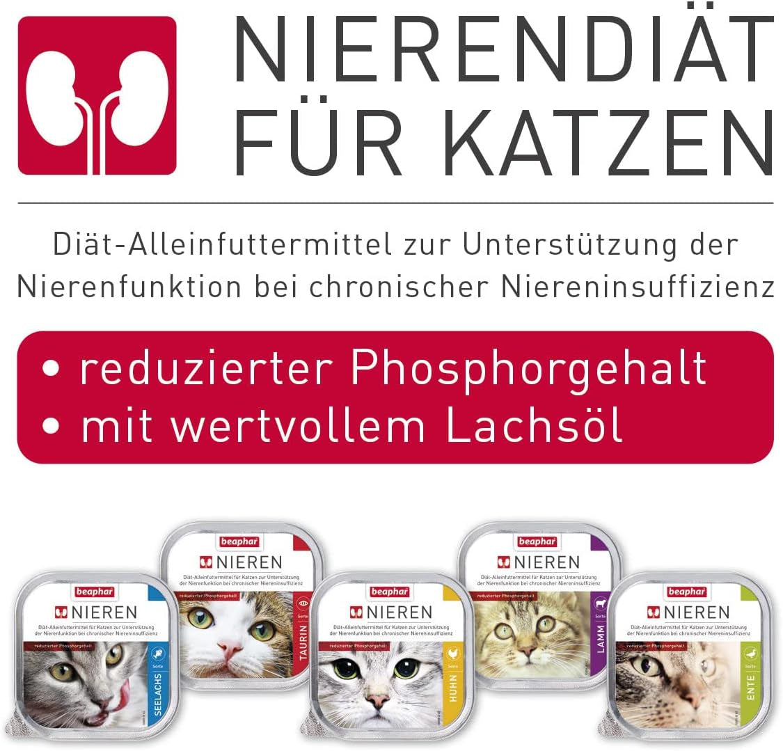 BEAPHAR – Dietă renală cu pui – Hrană completă pentru pisici cu insuficiență renală cronică – Pentru susținerea funcției renale – 100 g