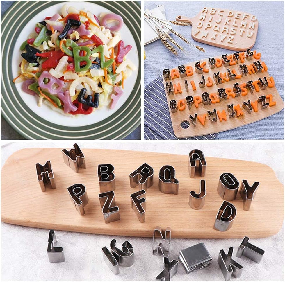 Forme de copt pentru fursecuri, alfabete, litere, fondant, fursecuri, DIY, din plastic, simbol, formă de copt, oțel inoxidabil, alfabet, biscuiți, bucătărie, gadget, accesorii de copt, set