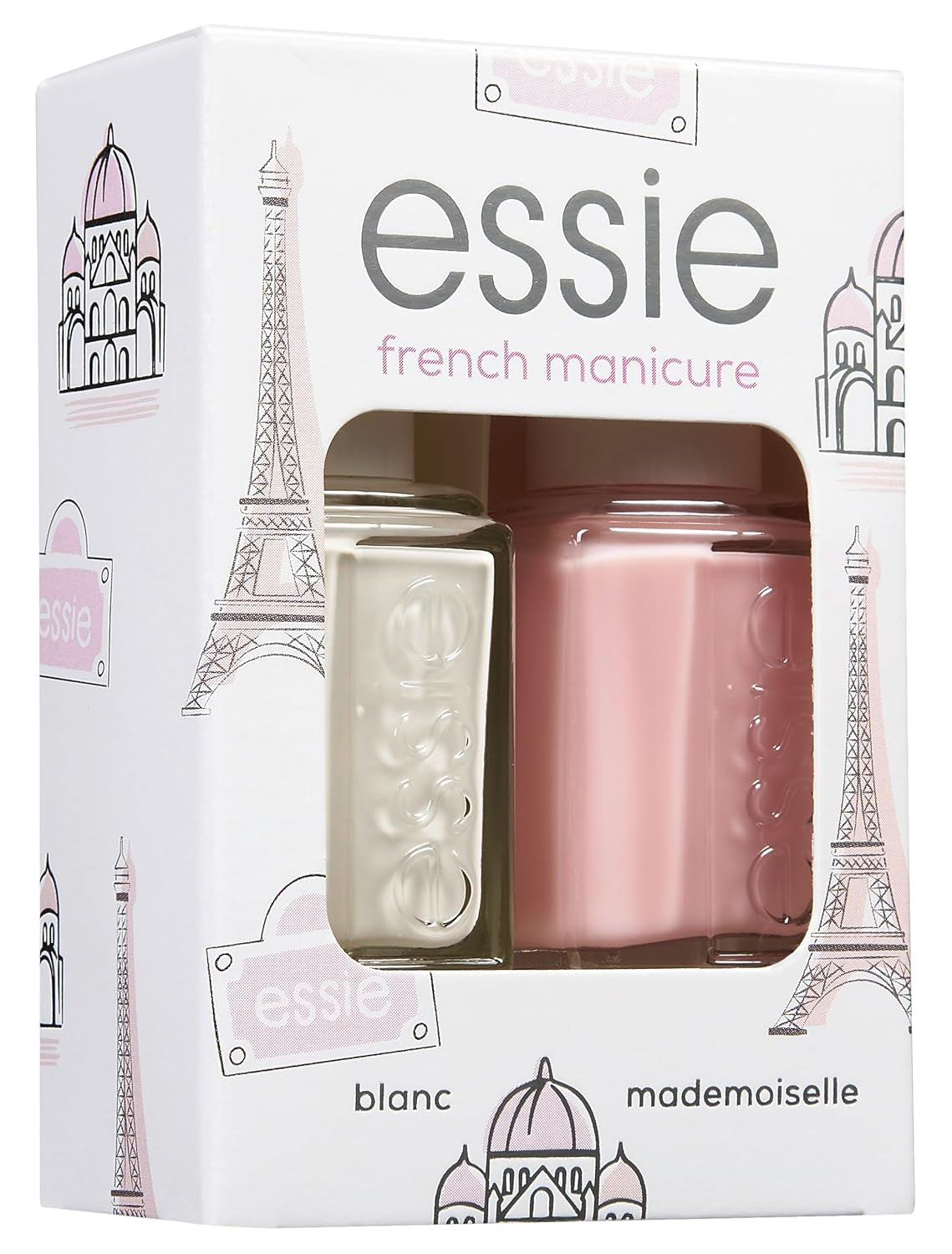 Essie Nailart French-Maniküre-Set (Nr. 01 blanc, Nr. 13 mademoiselle), exklusiver Nagellack: hochwertig, langlebig und farbintensiver