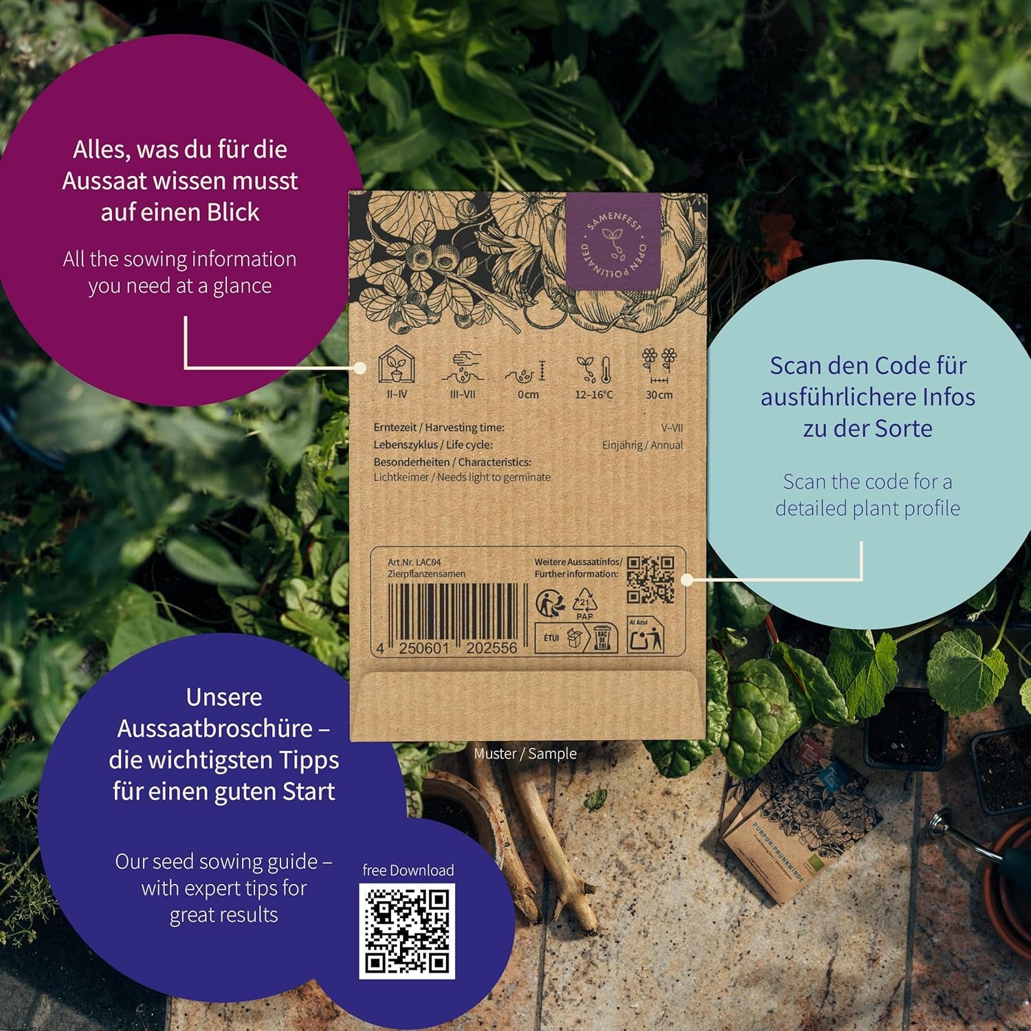 Magic Garden Seeds – Verzauberte Pflanzen mit 6 magischen Kräutern: Wermut, Wermut, Alraune und mehr – Räucherpflanzen zum Selberanbauen und Verschenken