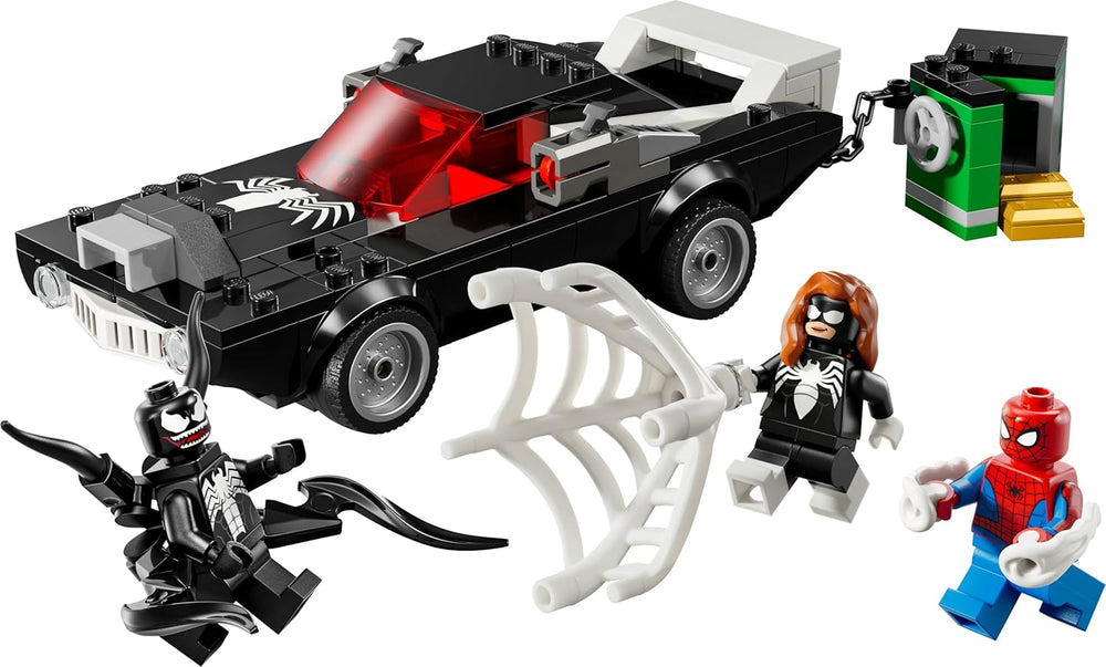 LEGO | Marvel Spider-Man Mech Vs. Venom Muscle Car – Auto Spielzeug mit 3 Superhelden Minifiguren – Modellauto mit Shootern – Geschenk für Jungen und Mädchen ab 7 Jahren 76309