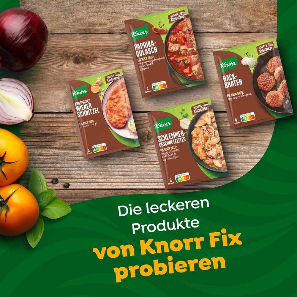 Knorr Fix Würzmischung Paprika-Gulasch für ein leckeres Fleischgericht mit natürlichen Zutaten 4 Portionen