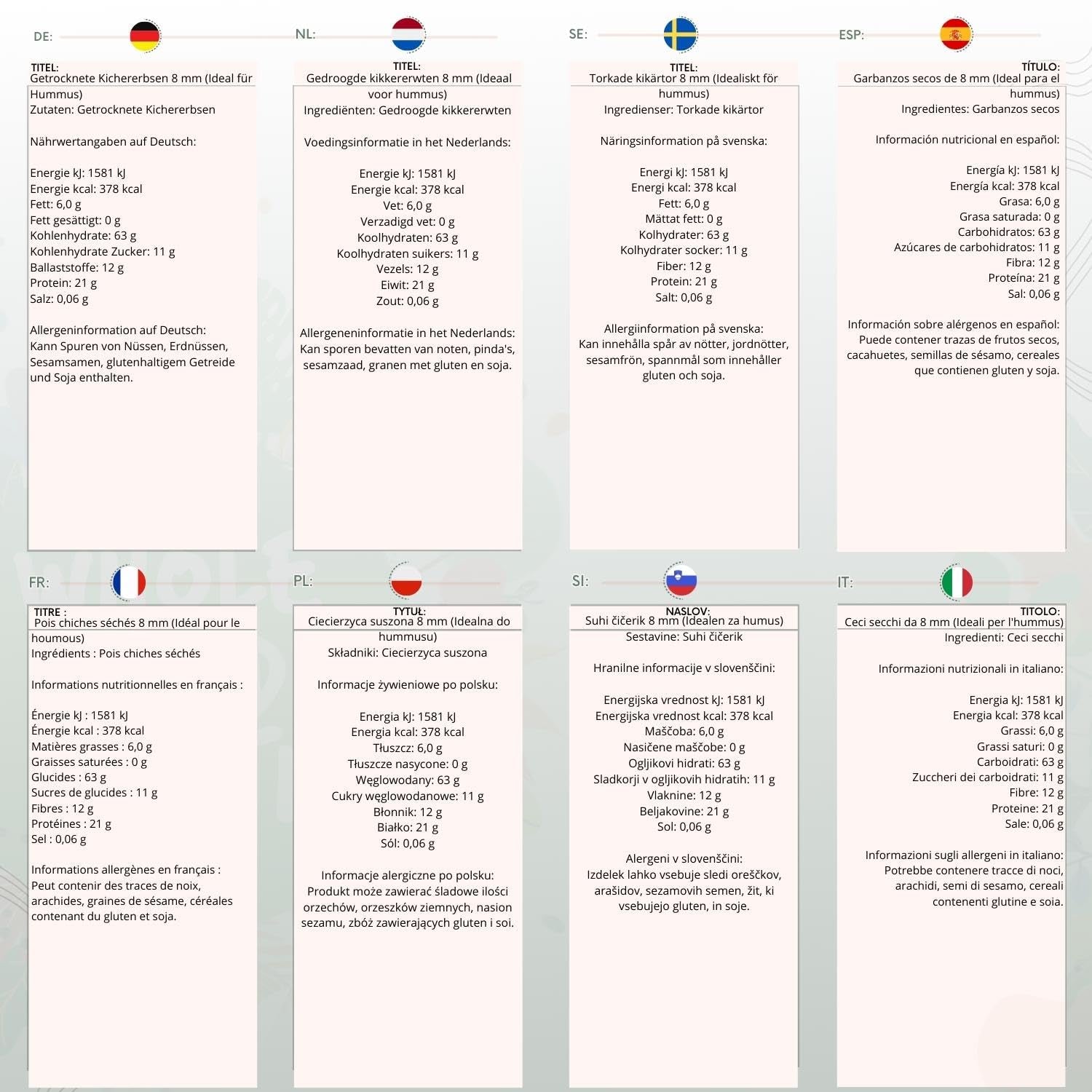 Wholefood Earth Kichererbsen, 8 mm (ideal für Hummus), gentechnikfrei, natürlich, vegan, milchfrei, ohne Zuckerzusatz, 2 kg
