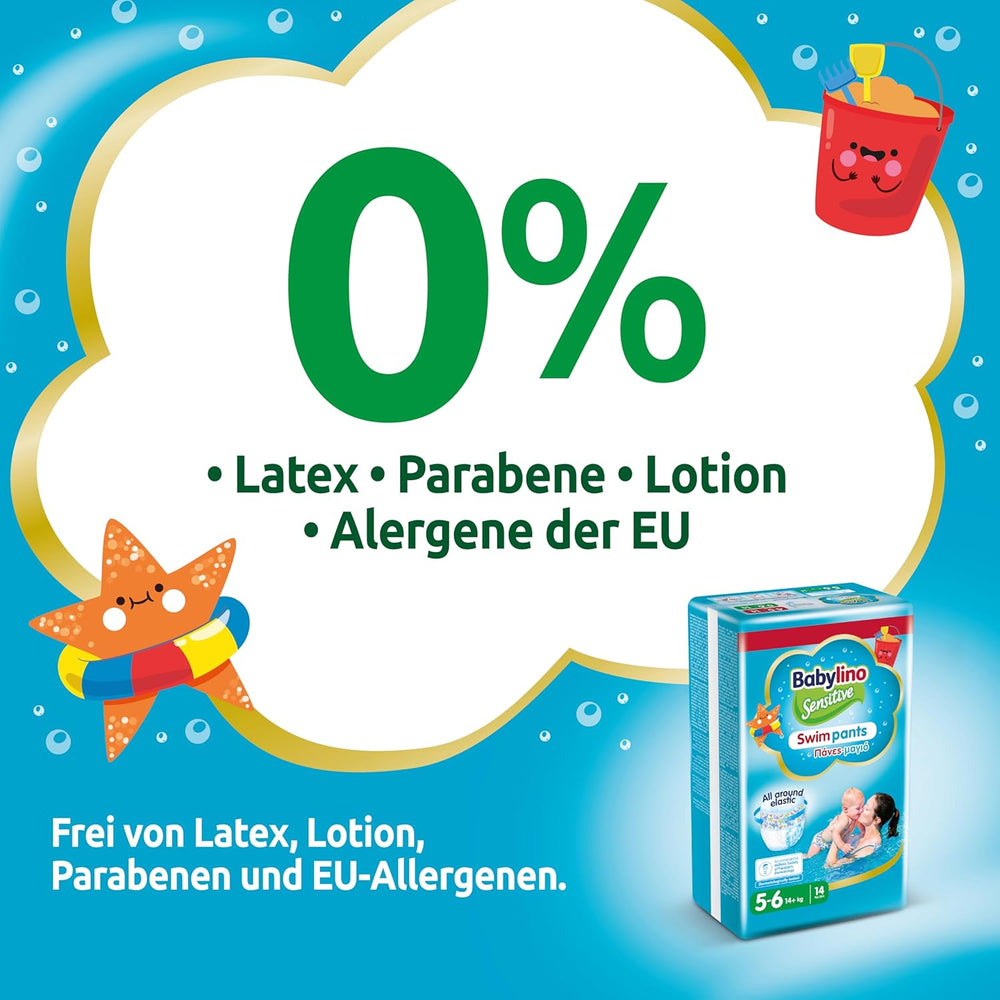 Windeln Sensitive Badehosen, für Meer und Pool, Größe 5-6 (über 14 kg), 84 Stück