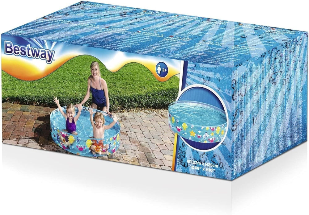 Kinderbecken Bestway FillN Fun, Sparking Sea, 122 x 25 cm, BW55028, Mehrfarbig, 122 x 122 x 25 cm