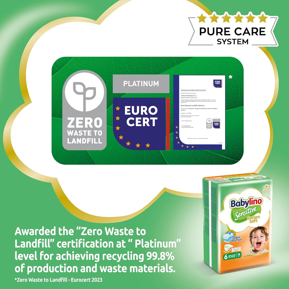 Windeln für empfindliche Babys, Größe 6, extra groß (13-18 kg), 114 Windeln