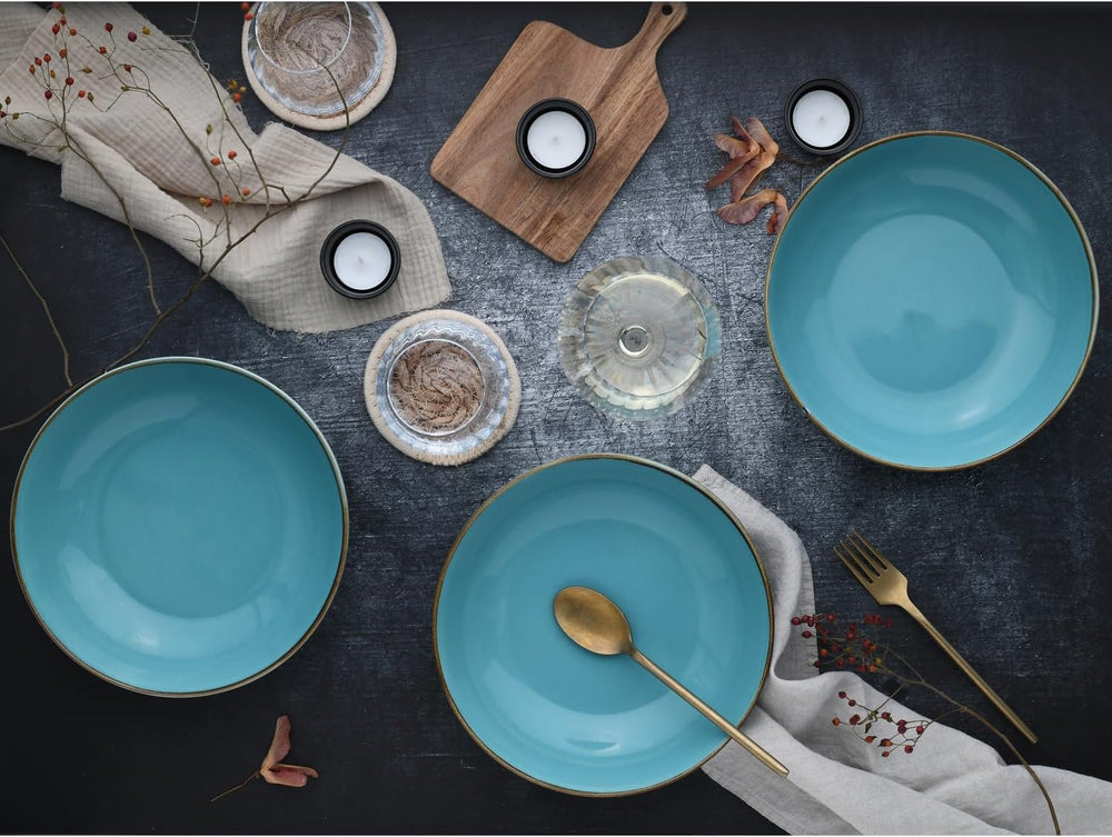 Creatable, 21683, Serie Nature Collection Water, 4-teiliges Geschirrset für 4 Personen, Poke Bowl aus Steinzeug, spülmaschinen- und mikrowellengeeignet, Qualitätsproduktion