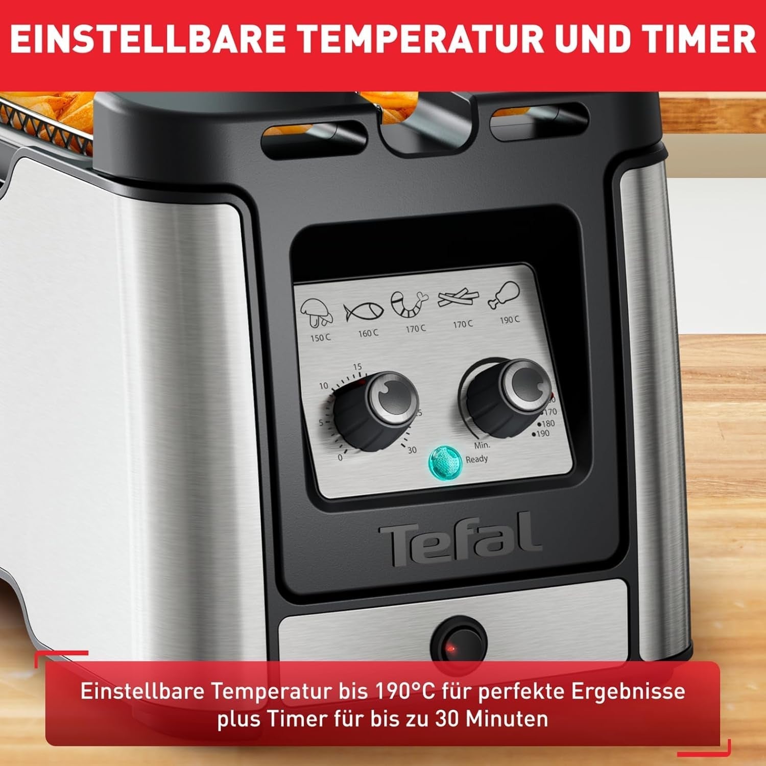 Tefal FR600D Clear Duo Deep Fryer, prăjire cu mai puțin fum și mirosuri, capacitate 1,2 kg, termostat, cronometru, fereastră mare de vizualizare fără ceață Electrocasnice Naty Shop