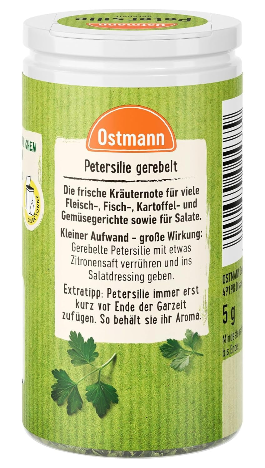 Ostmann Gewürze - Parsilie gerebelt | 100 % natürliche Inhaltsstoffe 5 g in der Streudose