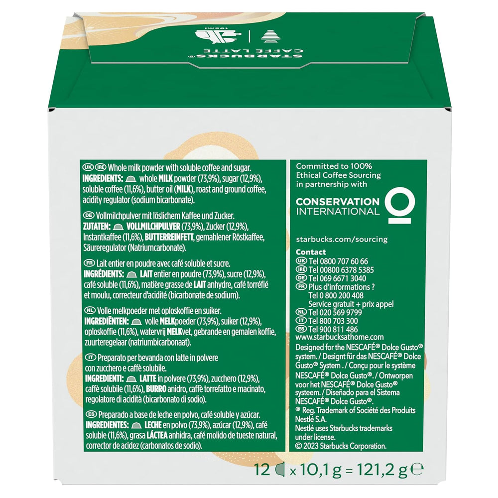 STARBUCKS Caffè Latte by Nescafé Dolce Gusto Kaffeekapseln 6 x 12 (72 Kapseln)
