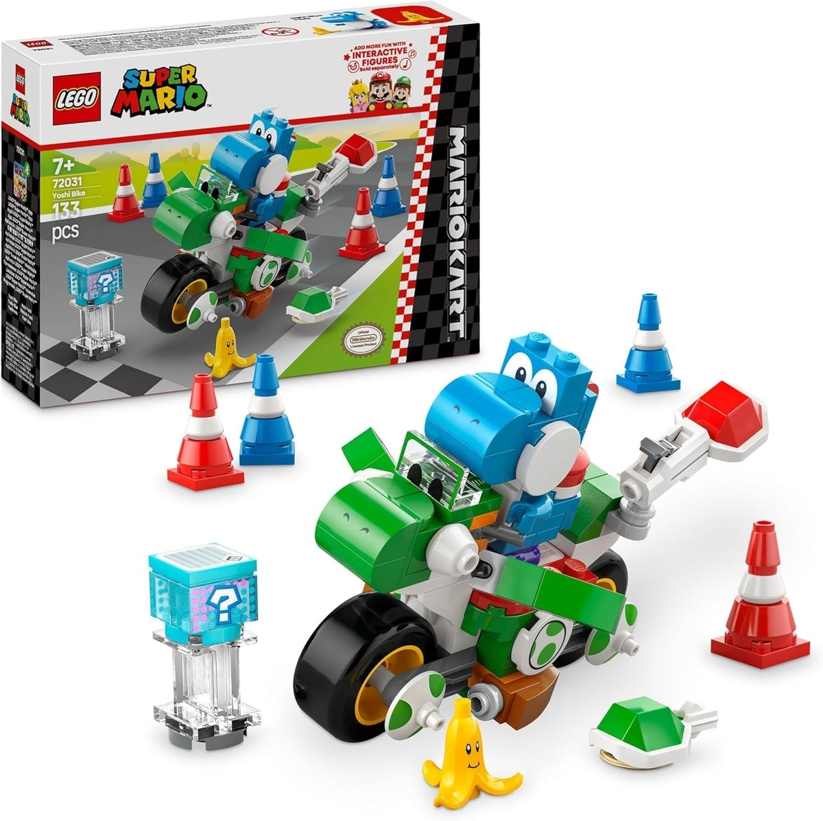 LEGO Super Mario: Mario Kart – Yoshi Bike Sammlerstück Nintendo-Abenteuerset Geschenk für Kinder, Jungen, Mädchen und Gamer 7+ Yoshi Figure Collection Set 72031 Building Sets Besuchen Sie den LEGO-Store Default Title